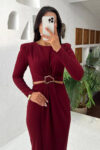 Bodycon Midi Dress With Long Sleeves - Brand: Mode Roy - Women & Kids, Baby Clothes Wholesale - TheBS Women