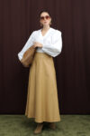 Khaki Flared Maxi Skirt With High Waist - Brand: Puane - Women & Kids, Baby Clothes Wholesale - TheBS Women