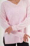 Sweater Oversized V-Neck Long Sleeve Casual – Brand: Lustrin – Women & Kids, Baby Clothes Wholesale – TheBS Women