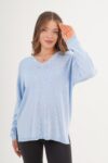 Oversized V-Neck Sweater - Brand: Lustrin - Women & Kids, Baby Clothes Wholesale - TheBS Women