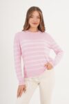 Casual Preppy Striped Sweater - Brand: Lustrin - Women & Kids, Baby Clothes Wholesale - TheBS Women
