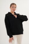 Casual Streetwear Sweater With Hooded Neck - Brand: Lustrin - Women & Kids, Baby Clothes Wholesale - TheBS Women