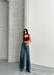 Blue Palazzo Wide Leg High Waist Buttoned Jeans - Brand: My Jest Fashion - Women & Kids, Baby Clothes Wholesale - TheBS Women