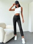 Black Mom Jeans High Waist Cropped Straight Leg - Brand: My Jest Fashion - Women & Kids, Baby Clothes Wholesale - TheBS Women