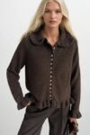 Buttoned Cardigan With Ruffle Sleeves - Brand: Black Fashion - Women & Kids, Baby Clothes Wholesale - TheBS Women