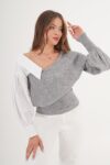 Slim Fit Casual V-Neck Sweater - Brand: Lustrin - Women & Kids, Baby Clothes Wholesale - TheBS Women