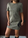 Khaki Shift Dress With Short Sleeves And Round Neck – Brand: Topshow – Women & Kids, Baby Clothes Wholesale – TheBS Women