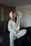 Beige Tracksuit Casual Sport Zip Up Hooded Neck – Brand: EYYO ATELIER – Women & Kids, Baby Clothes Wholesale – TheBS Women