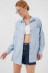 Oversize Linen Shirt – Blue – Brand: Bigdart – Women & Kids, Baby Clothes Wholesale – TheBS Women