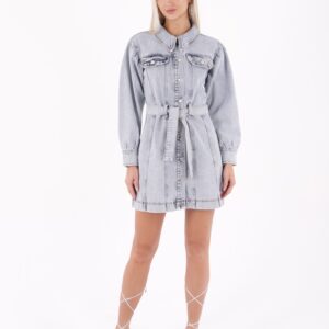 Buttoned Balloon Sleeve Denim Dress - Brand: XLove - Women & Kids, Baby Clothes Wholesale - TheBS Women