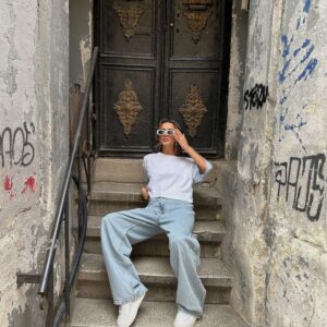 WhiteD 2587 Striped Poplin Sleeve T-Shirt - Brand: Topshow - Women & Kids, Baby Clothes Wholesale - TheBS Women