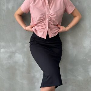 Powder Gimped Gathered Front Blouse - Brand: Topshow - Women & Kids, Baby Clothes Wholesale - TheBS Women