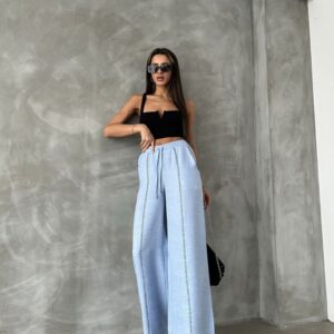 F 1675 Embroidered Linen Tube Leg Trousers - Brand: Topshow - Women & Kids, Baby Clothes Wholesale - TheBS Women