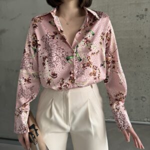 Plum Branch Satin Shirt - Brand: My Fashion - Women & Kids, Baby Clothes Wholesale - TheBS Women