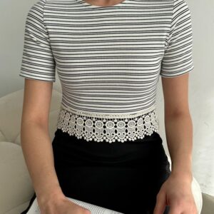 Striped Skirt With Ruched Striped Blouse - Brand: Topshow - Women & Kids, Baby Clothes Wholesale - TheBS Women