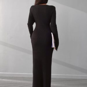 Slit Knitwear Dress - Brand: My Fashion - Women & Kids, Baby Clothes Wholesale - TheBS Women