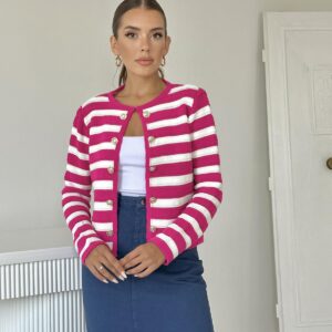 Striped And Buttoned Knitwear Sweater - Brand: Elisa - Women & Kids, Baby Clothes Wholesale - TheBS Women