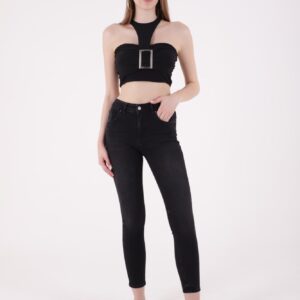 High Waist Jeans - Anthracite - Brand: XLove - Women & Kids, Baby Clothes Wholesale - TheBS Women