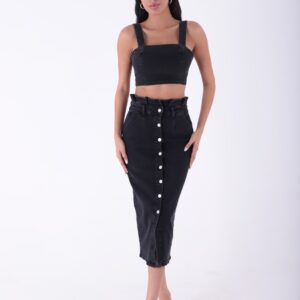 Denim Skirt - Anthracite - Brand: XLove - Women & Kids, Baby Clothes Wholesale - TheBS Women