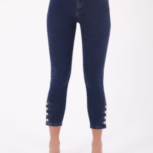 High Waist Skinny Jean With Four Buttons At The Bottom - Dark - Brand: XLove - Women & Kids, Baby Clothes Wholesale - TheBS Women