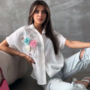Flower Detailed Shirt - Brand: Topshow - Women & Kids, Baby Clothes Wholesale - TheBS Women