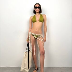 Macrame Fringed Pareo - Stone - Brand: Black Fashion - Women & Kids, Baby Clothes Wholesale - TheBS Women