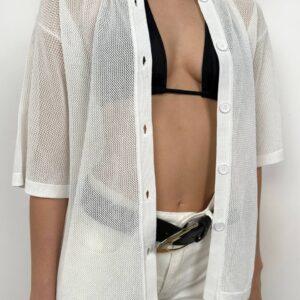 Polo Neck Mesh Blouse - Brand: Black Fashion - Women & Kids, Baby Clothes Wholesale - TheBS Women