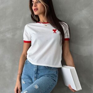 Red Embroidered T-Shirt - Brand: Topshow - Women & Kids, Baby Clothes Wholesale - TheBS Women