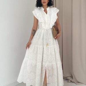 Frilly Button Dress - Brand: Elisa - Women & Kids, Baby Clothes Wholesale - TheBS Women