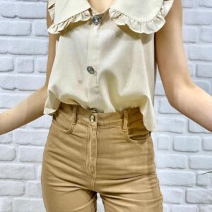 Button Front Baby Collar Blouse - Beige - Brand: Elisa - Women & Kids, Baby Clothes Wholesale - TheBS Women