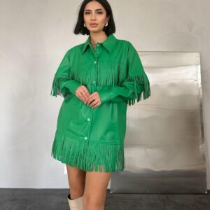 Tasseled Leather Shirt - Brand: Elisa - Women & Kids, Baby Clothes Wholesale - TheBS Women