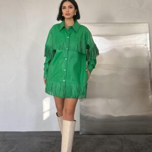 Tasseled Leather Shirt - Brand: Elisa - Women & Kids, Baby Clothes Wholesale - TheBS Women