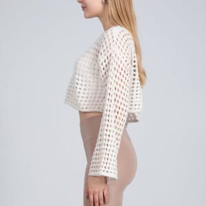 Crew Neck Openwork Crop Sweater - Brand: Maxi Modena - Women & Kids, Baby Clothes Wholesale - TheBS Women