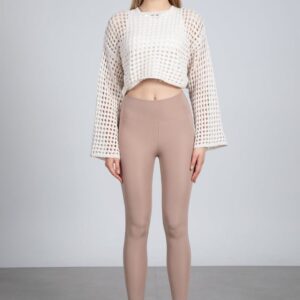 Crew Neck Openwork Crop Sweater - Brand: Maxi Modena - Women & Kids, Baby Clothes Wholesale - TheBS Women