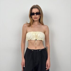 Elastic Detail Strapless Crop - Brand: Black Fashion - Women & Kids, Baby Clothes Wholesale - TheBS Women