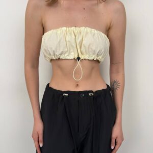 Elastic Detail Strapless Crop - Brand: Black Fashion - Women & Kids, Baby Clothes Wholesale - TheBS Women
