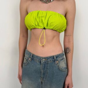 Elastic Detail Strapless Crop - Lemon - Brand: Black Fashion - Women & Kids, Baby Clothes Wholesale - TheBS Women