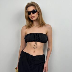 Elastic Detail Strapless Crop - Brand: Black Fashion - Women & Kids, Baby Clothes Wholesale - TheBS Women