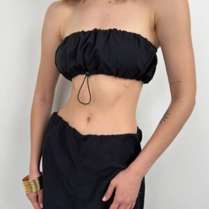 Elastic Detail Strapless Crop - Brand: Black Fashion - Women & Kids, Baby Clothes Wholesale - TheBS Women
