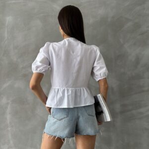 D 2699 Front Tied Poplin Blouse - Brand: Topshow - Women & Kids, Baby Clothes Wholesale - TheBS Women