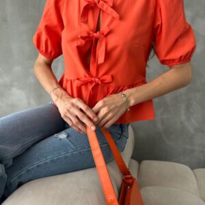 Oranj D 2699 Front Tied Poplin Blouse - Brand: Topshow - Women & Kids, Baby Clothes Wholesale - TheBS Women