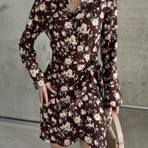 Tulip Pattern Shirt Collar Dress - Brand: My Fashion - Women & Kids, Baby Clothes Wholesale - TheBS Women