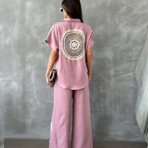 Powder Back Lace Detailed Shirt - Brand: Topshow - Women & Kids, Baby Clothes Wholesale - TheBS Women