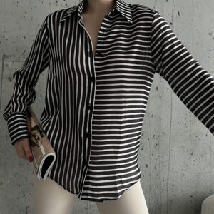 Striped Yorgo Satin Shirt - Brand: My Fashion - Women & Kids, Baby Clothes Wholesale - TheBS Women