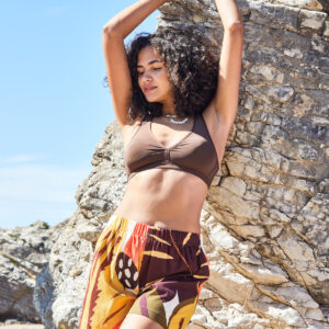 Oil Green Cotton Patterned Shorts - Brand: First Angels - Women & Kids, Baby Clothes Wholesale - TheBS Women