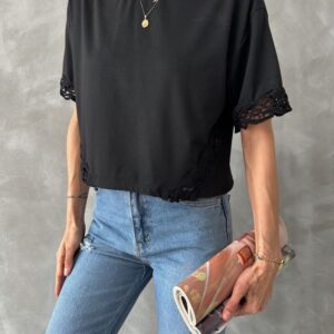 Lace Detailed T-Shirt - Brand: Topshow - Women & Kids, Baby Clothes Wholesale - TheBS Women