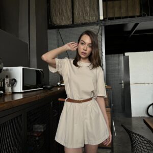 Belt Detailed Mini Jumpsuit - Brand: Cream Rouge - Women & Kids, Baby Clothes Wholesale - TheBS Women