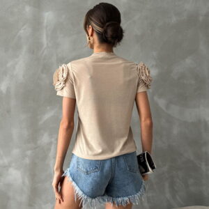 T-Shirt With Roses On Shoulders - Brand: Topshow - Women & Kids, Baby Clothes Wholesale - TheBS Women