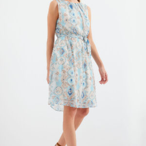 Patterned Zero Sleeve Chiffon Dress - Brand: Bigdart - Women & Kids, Baby Clothes Wholesale - TheBS Women