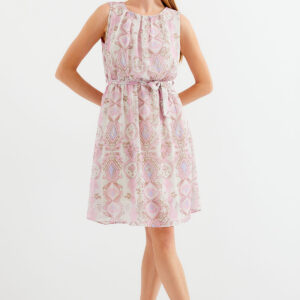 Patterned Zero Sleeve Chiffon Dress - Brand: Bigdart - Women & Kids, Baby Clothes Wholesale - TheBS Women